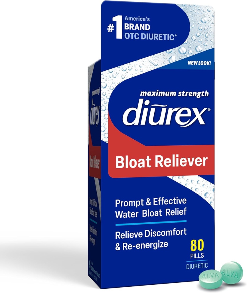 Diurex Ultra Re-Energizing Water Pills - Relieve Water Bloat - Siéntase mejor " Less Heavy - 80 Cuenta