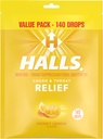 Halls Alivio gotas de tos de limón, paquete de valor, 140 gotas