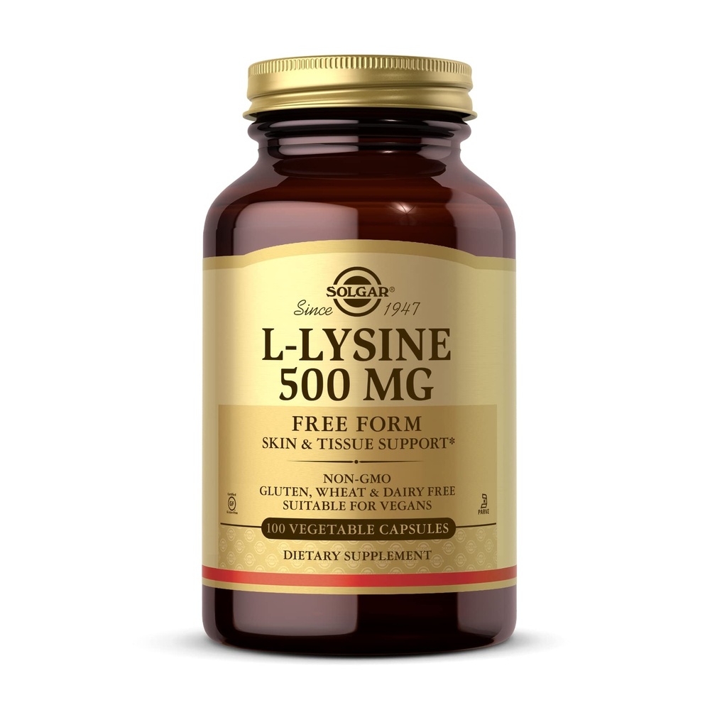 Solgar - L-Lysine 500 mg Vegetable Capsules Count