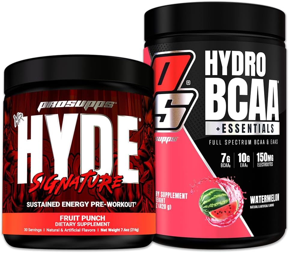 PROSUPPS Mr. Hyde Signature Series Fruit Punch and HydroBCAA+Esenciales Watermelon Bundle