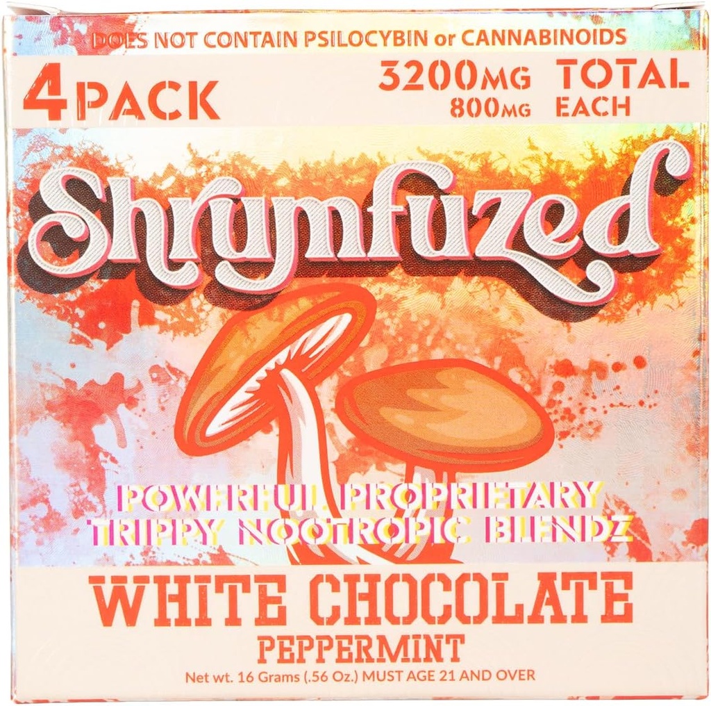 Gummy Nootropic Propietario 3200mg - Mane, Reishi, Chaga y Cordycep Nootropic Tripee Mushroom Blend (4, White Chocolate Peppermint)