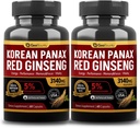 Coreana Red Panax Ginseng Capsule 2 Pack, Panax Ginseng Suplementos, 2 Value Pack 3140mg (Ginsenoside 5%)