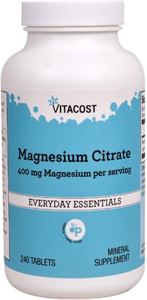 Citrato de Magnesio Vitacost - 400 mg - 240 Tabletas