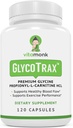VitaMonk GlycoTraxTM GPLC Botella extra grande - 120 cápsulas de Glycine Glycine Propionyl-L-Carnitine sin Filleres artificiales - Glycine Propionyl L Carnitine Suplemento