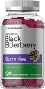 Horbaach Black Elderberry Gummies  vírgenes 120 Conde ← Sambucus Extract Silencio con Zinc y Vitamina C Silencio Berry Flavor  Vegan, Non-GMO, y Gluten Suplemento gratuito para adultos