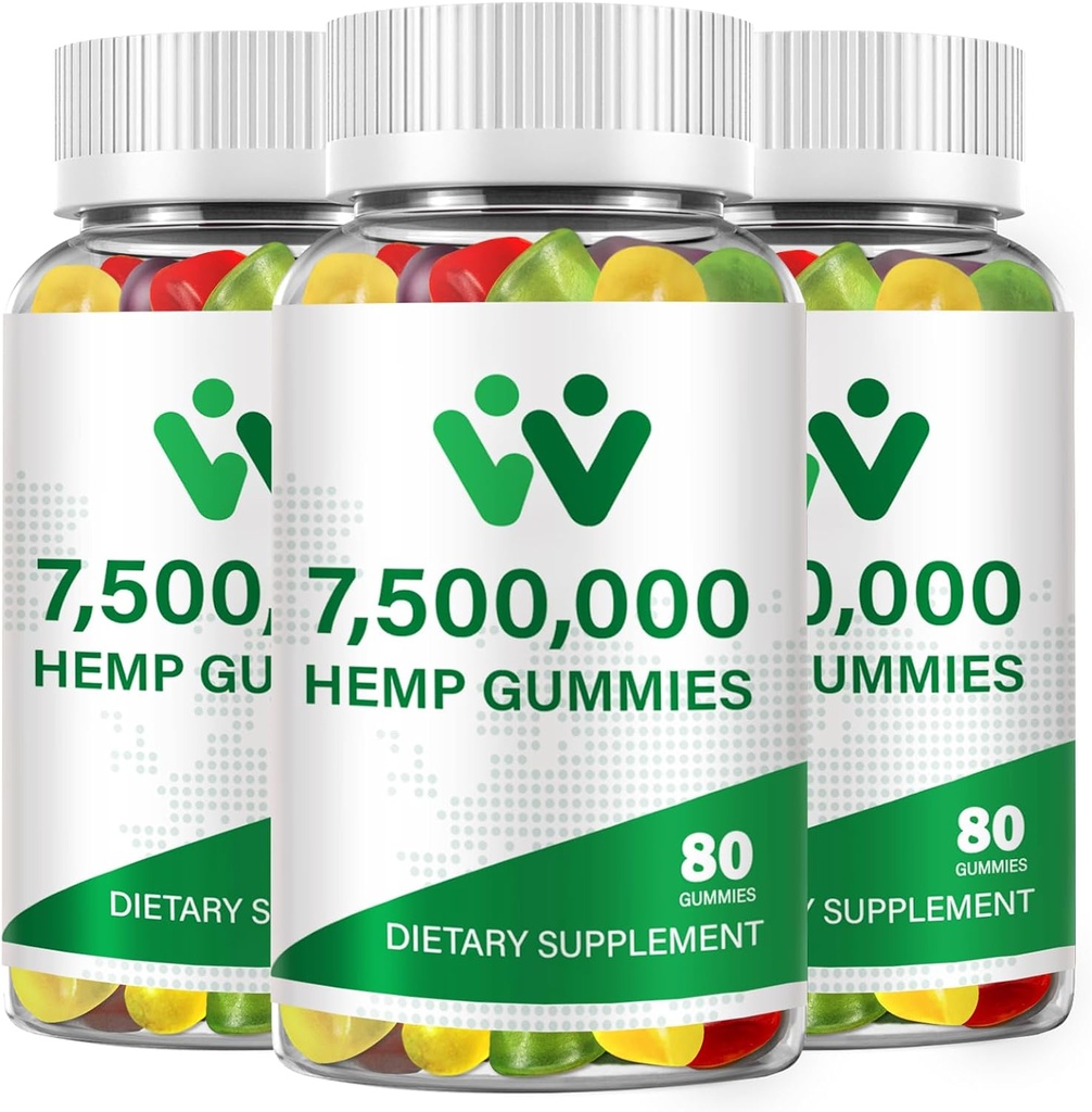 3 paquetes de cáñamo orgánico Gummies 7.500,000 de alta resistencia - aceite de cáñamo de alta potencia Gummiеs fusionados - Suplementos de cáñamo natural - 240 Gummiеs