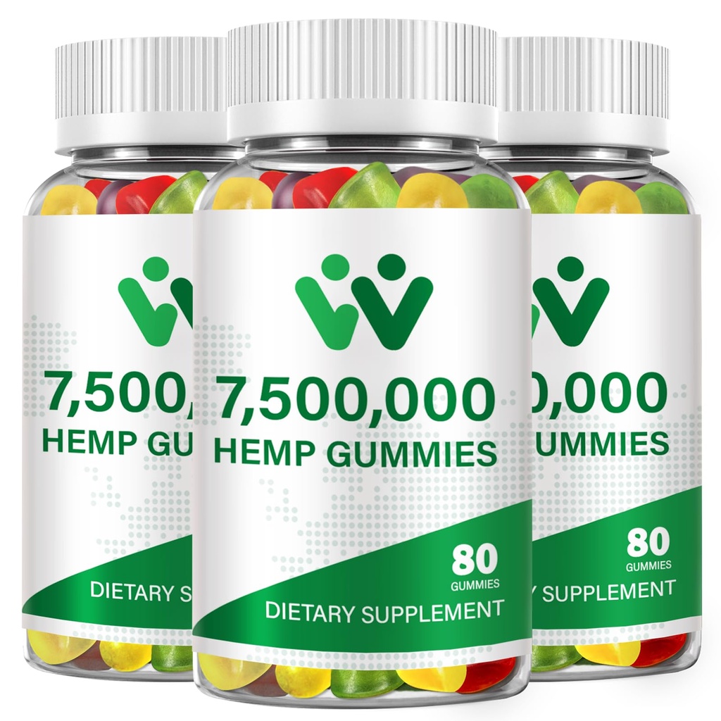 3 paquetes de cáñamo orgánico Gummies 7.500,000 de alta resistencia - aceite de cáñamo de alta potencia Gummiеs fusionados - Suplementos de cáñamo natural - 240 Gummiеs