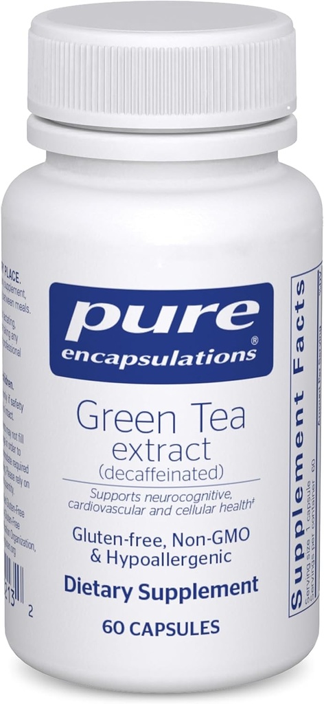 Pure Encapsulations Green Tea Extract (Decaffeinated) TEN Hypoallergenic Antioxidant Support for All Cells in The Body* TEN 60 Capsules