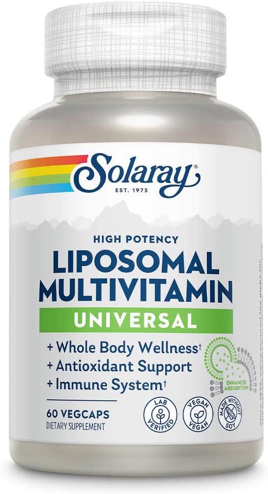 SOLARAY Multivitamínico Liposomal para Mujeres, Alta Potencia, Ausorción Mejorada Vitamina C, Vitamina D, Biotina, Metil B-12, Odor Neutral & Gentle Digestión, 30 Servimientos, 60 VegCaps