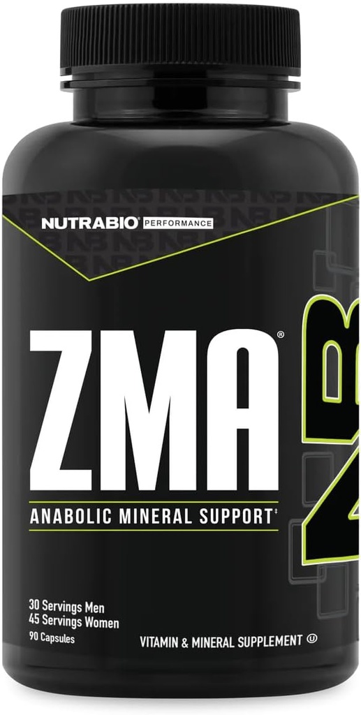 NutraBio ZMA Supplements for Men & Women- Zinc Magnesium Supplements to Support Hormone Levels -Sleep- Muscle Recovery-Immune Health 90 Count