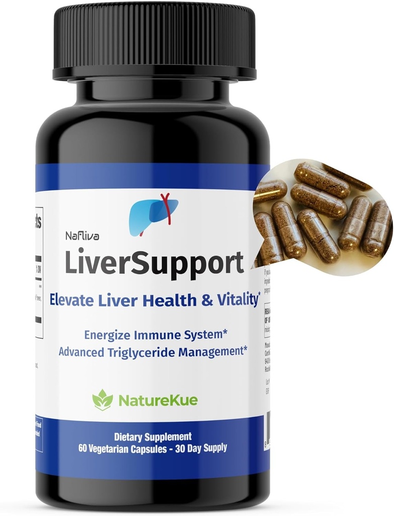 NatureKue LiverSupport – Advanced Health Supplement with Deepure Tea & Milk Thistle ← Apoyo Natural Detox, Antioxidant & Energy ← 60 Vegetarian Capsules