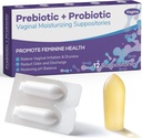 Suppositorios Probióticos Vaginales, Prebiótico Infundido con ácido hialurónico, árbol del té y vitamina C afectadasE, pH Balance Soporte Fórmula Lucha contra la sequedad, el olor y el malestar, Restaurar la salud femenina(12 Condes)