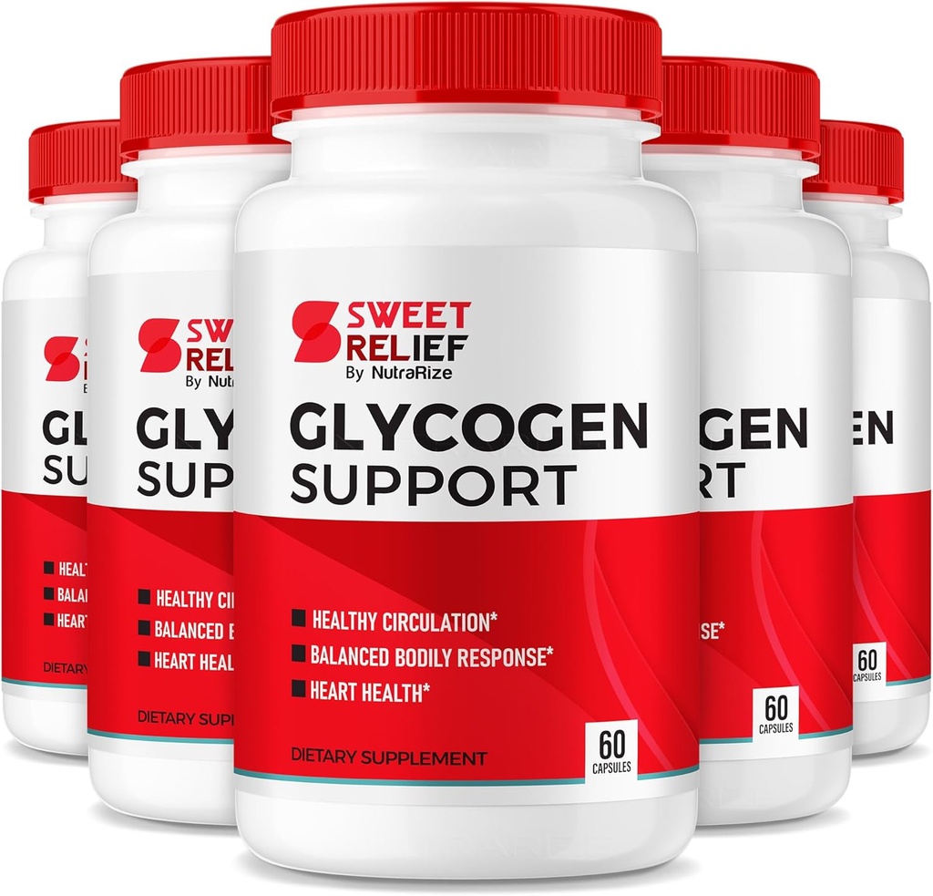 NutraRize (Pack of 5 Sweet Relief Glycogen Support - Glycogen Capsules, Blood Vessel Cleaner, Advanced Formula for General Wellness, Reviews (300 cápsulas)