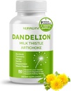 Dandelion Milk Thistle Artichoke Burdock Turmeric - Apoyo a la salud del hígado, ayuda digestiva - Hecho y probado en los EE.UU.