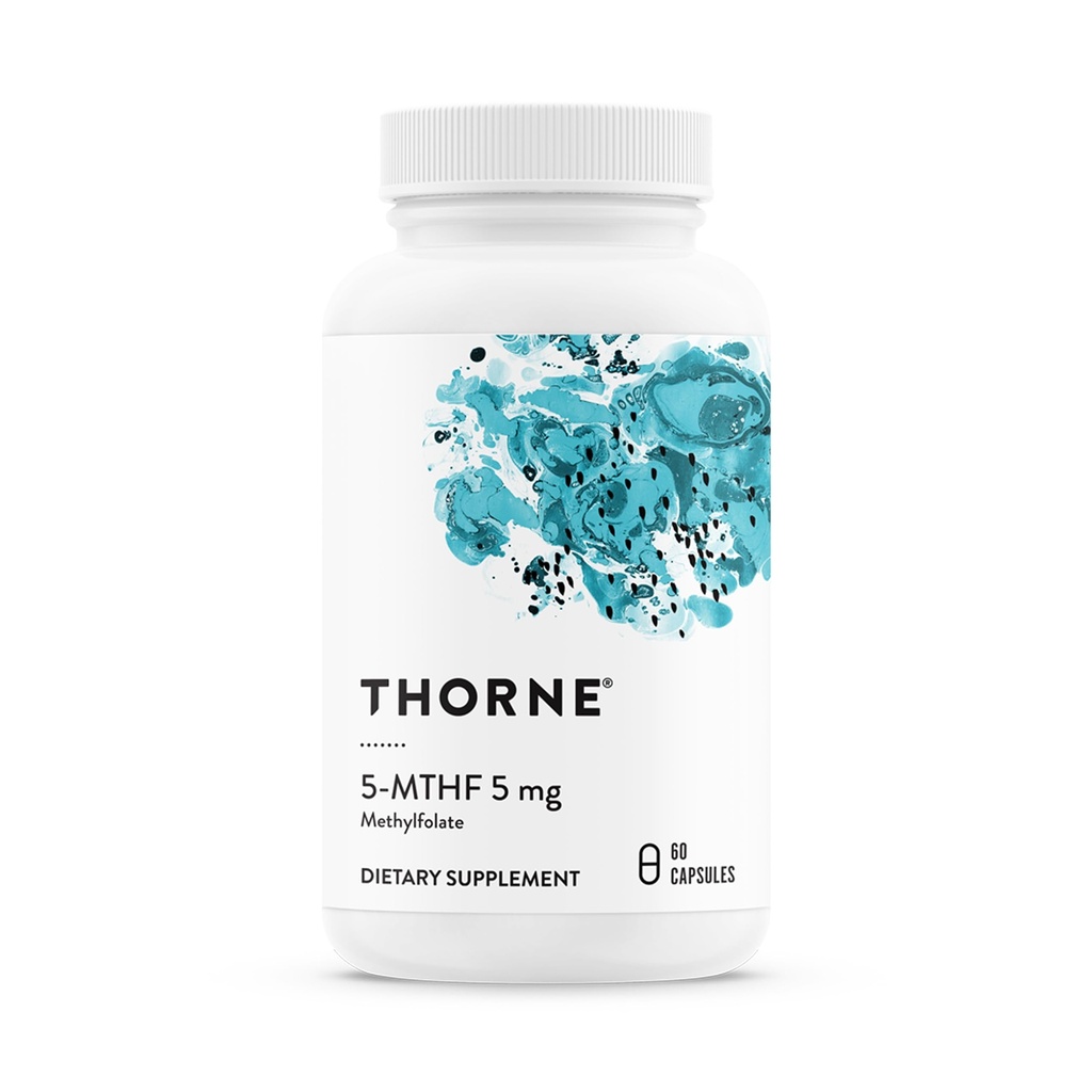 THORNE - 5-MTHF - Methylfolate (Active B9 Folate) Suplemento - Apoyos Salud Cardiovascular, Desarrollo Fetal, Salud Nerve, Niveles de Metilación &amp; Homocysteine* - 60 Servimientos - 5-MTHF 5mg