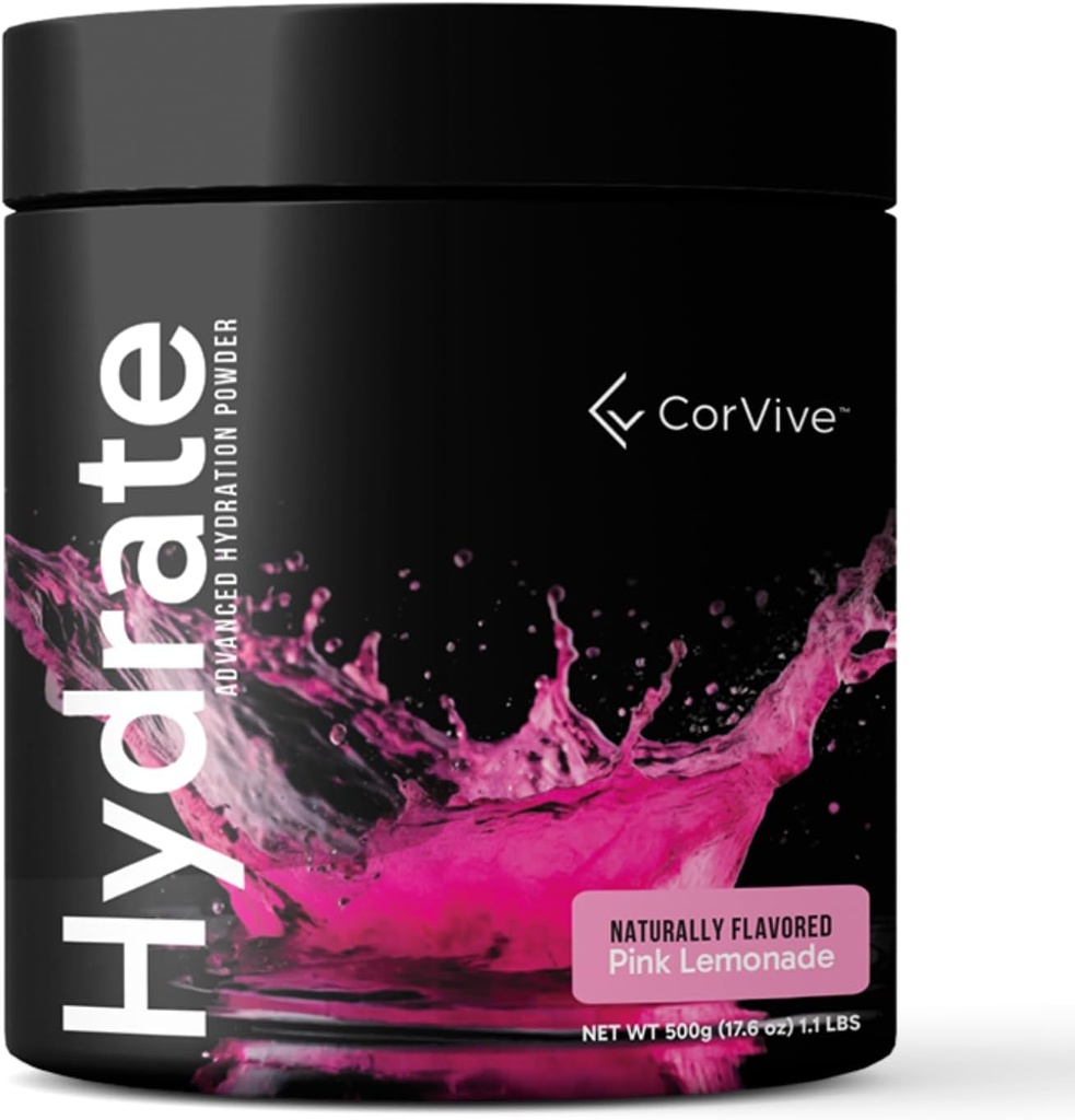 Hydrate Electrolyte Drink Mix ← Pink Lemonade Flavor ← NSF Certified  durable Electrolytes, Vitamina C, Magnesium, Zinc, Potassium ← Utilizado por Athletes &amp; US Military ← Boost Performance ← 50 Servings