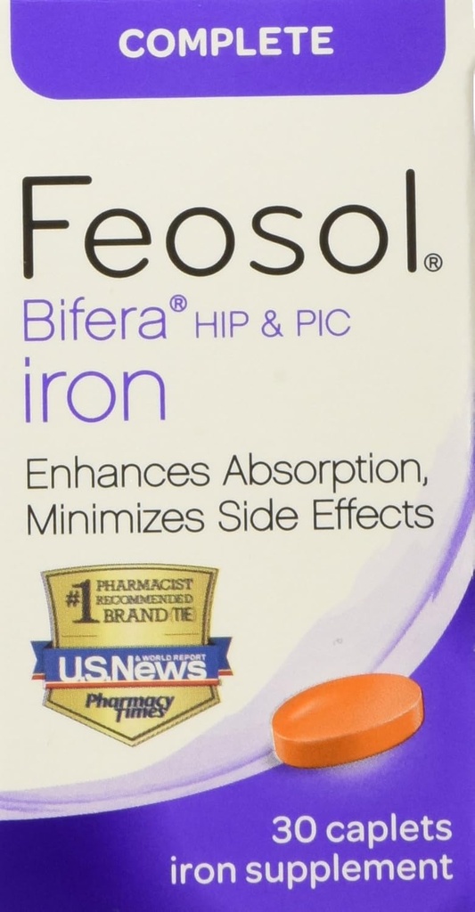 Feosol Completo con Bifera Iron 30 Caplets (3 Pack)