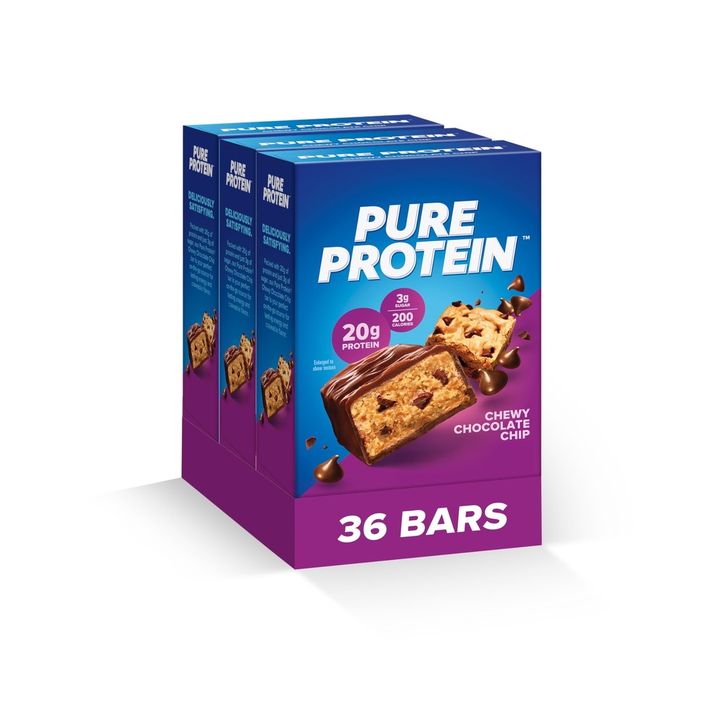 Barras de proteína puras, alta proteína, nutriciosas serpientes para apoyar la energía, bajo azúcar, sin gluten, picante de chocolate, paquete de 36