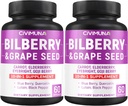Bilberry Capsules con Bilberry, Grape Seed, Carrot, Elderberry y Más - 120 Capsules Forr 4 Months Supply (Pack of 2)