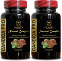 Candida Support Supplement - Pure caprylic Acid, Intestinal Pills Support for Humans, Candida Natural, Probiotics & Digestive Enzymes - 2 Bottles 120 Capsules