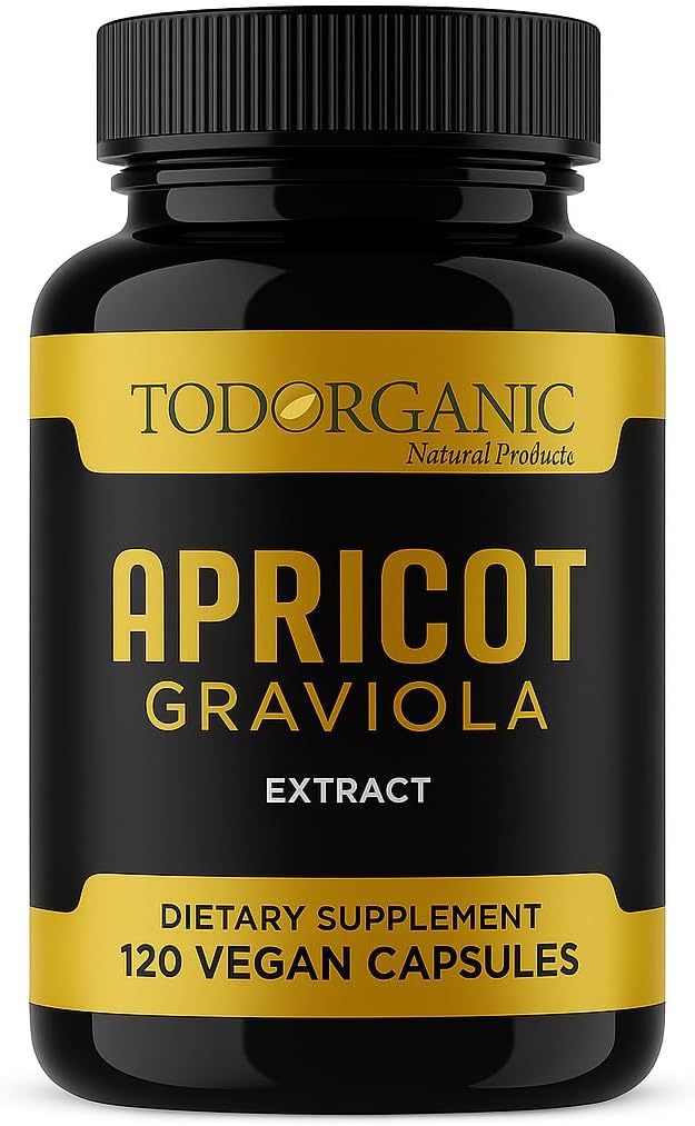 Todorganic Apricot &amp; Soursop Graviola Extracto 1000mg – 120 cápsulas veganas – Immune natural & Skin Support – Non-GMO, Gluten Free, 10:1 Fruit Extract Supplement