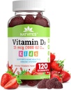 Vitamina D3 Gummies para niños - Vitamina D 1000 UI Pectin Gummy - Strawberry Flavored - Hueso Salud y Soporte Inmunitario Suplemento - No GMO, Gluten Gratis, Vegan, Nut & Dairy Gratis - 120 Conde (Pack of 1)
