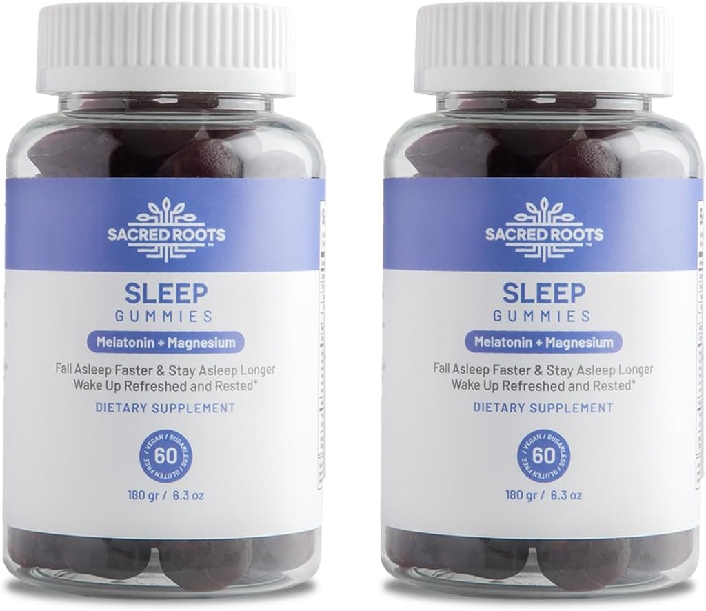 Gummies del sueño - Gummies de la melatonina sin azúcar con Magnesio para el soporte para el sueño - Botánico de ingredientes naturales - Keto, Vegan, No Gluten-Free - Made in USA (60 Servings)