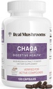 Setas Reales Chaga Mushroom Capsules – Polvo Extracto de Chaga Orgánica con Polvo Extracto para Wellness & Energy Support– Vegan, Non-GMO, 120 cápsulas – Suplemento de seno orgánico