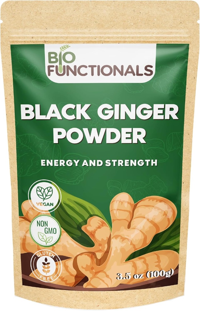 Black Ginger Powder (3.5 Oz) Thai Black Ginger Powder Kaempferia Parvifora. Promueve la energía "