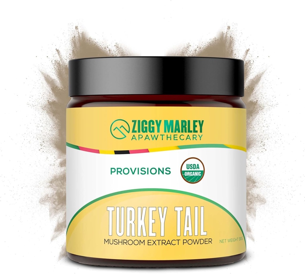 Ziggy Marley's USDA Organic Turkey Tail Mushroom Powder for Dogs & Cats – Support Immunity & Digestion – Fruiting Body Extract, 90 Grams