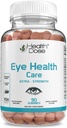 Salud Dose Eye Health Care Vitamins with Lutein Zeaxanthin Support Eye Strain, Dry Eyes &amp; Visual Performance Apple & Orange Flavor 90 Gummies.