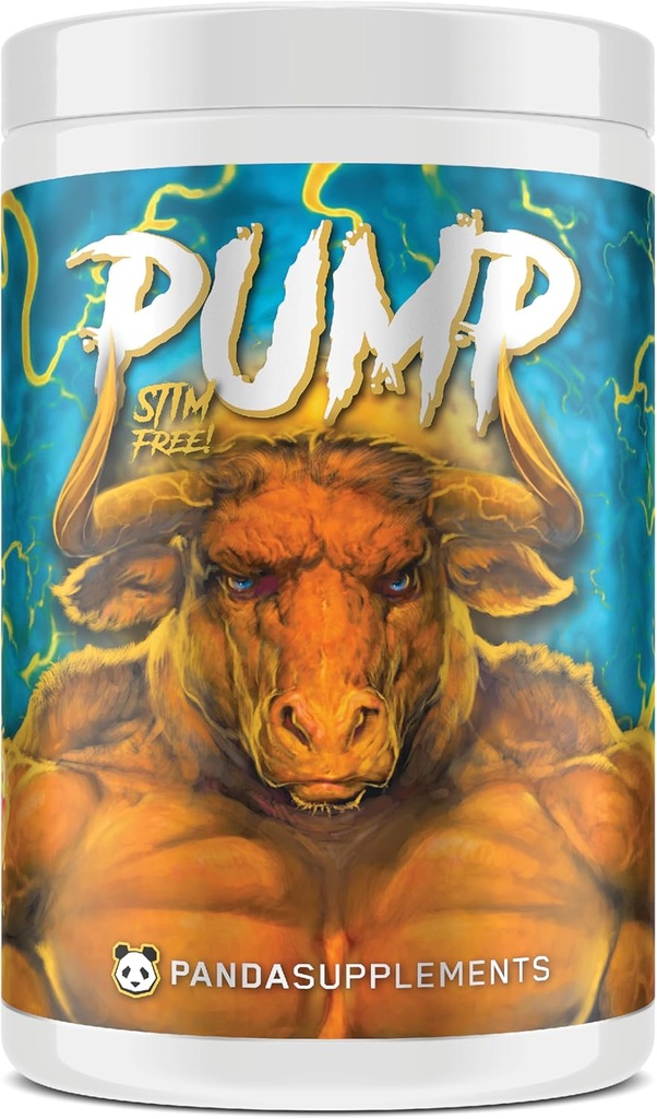 Bomba Panda de Laboratorios de Bio Subterráneo: Pre-Workout libre de estimulantes, Fórmula de no bomba w/10G L-Citrulline Malate, Alpha GPC, Lions Mane,CognatiQTM, AmentoPumpTM 40 Scoops (Peach Gummy Rings)