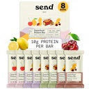 Envíe Bares de Proteína Vegante de base vegetal, con Verdes (Variety Pack, 8 Bares) – Sólo Ingredientes Reales, Cero Añadido Azúcar, Sin gluten, sin lácteos