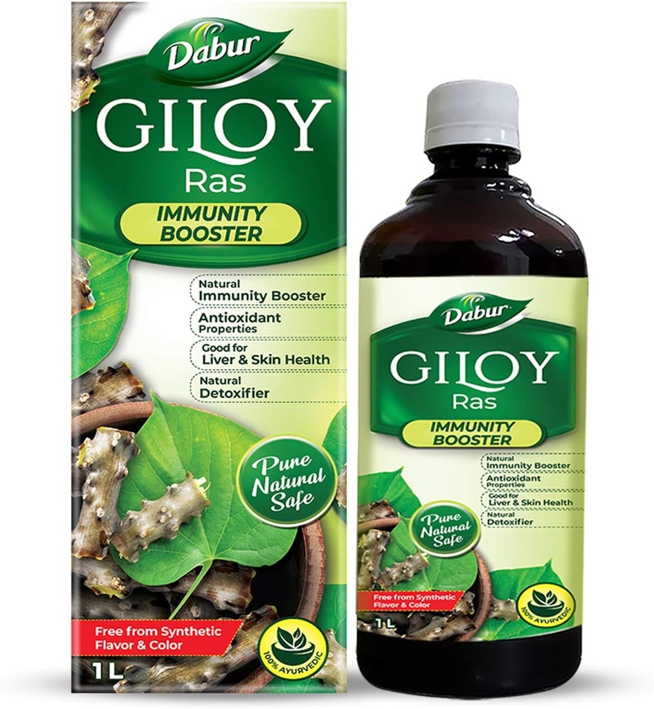 Dabur Giloy Juice Immunity Booster con fuente natural de antioxidantes - 1 L