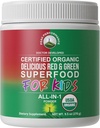 Niños Verdes y Rojos Superfood Powder. Best Tasting Organic Vegan Super Food Juice con 25+ Frutas reales y verduras. Gluten Free Real Food Vitamins. Suplemento de Superalimentos Verdes y Rojos para niños