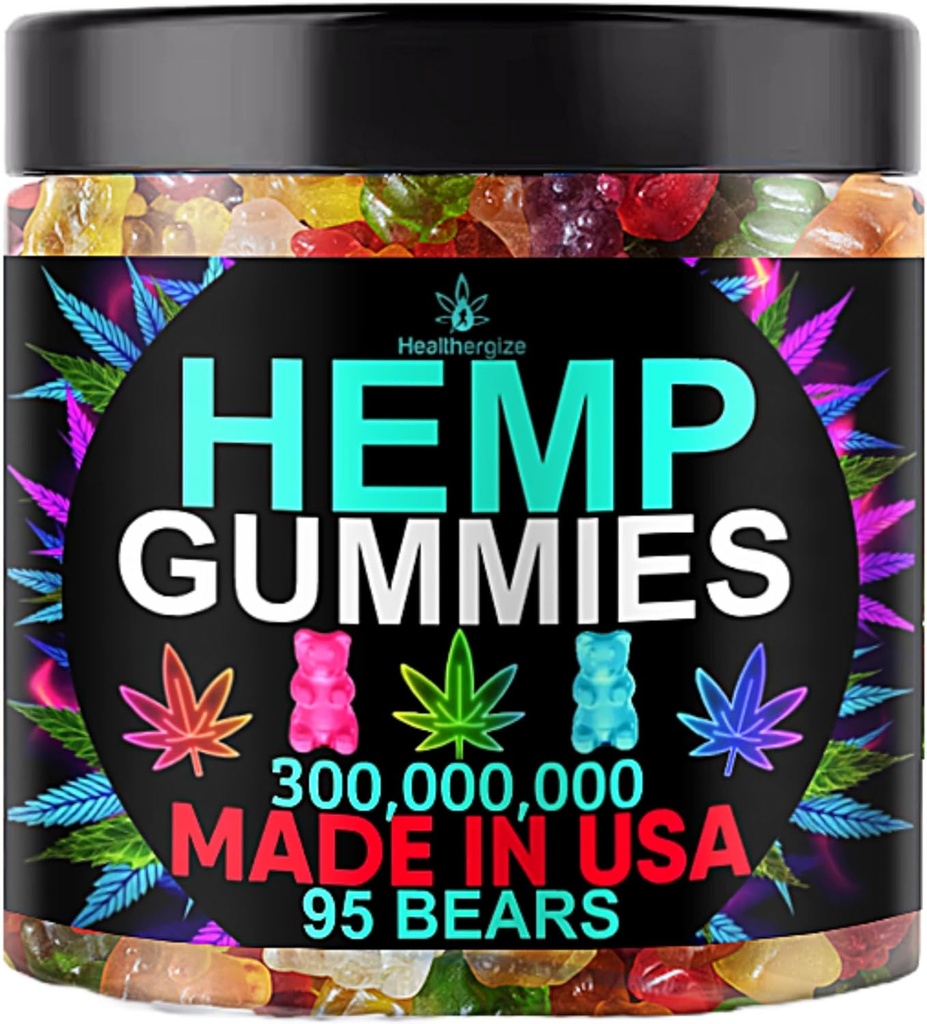 Hemp Gummies Relajación del sueño Edibles-Natural Fruity Flavors Gummy Bears for Bedtime-Advanced Hemp Oil Infused-Made in USA