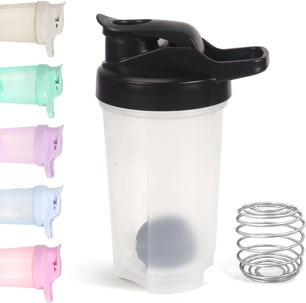 D.Y.A 16oz Shaker Bottle，Leak Proof Sports Shaker Cups for Protein Shakes，Shaker Bottle for Pre Workout and Travel To Go，BPA Free & Easy Clean Protein Shaker Bottle,Black