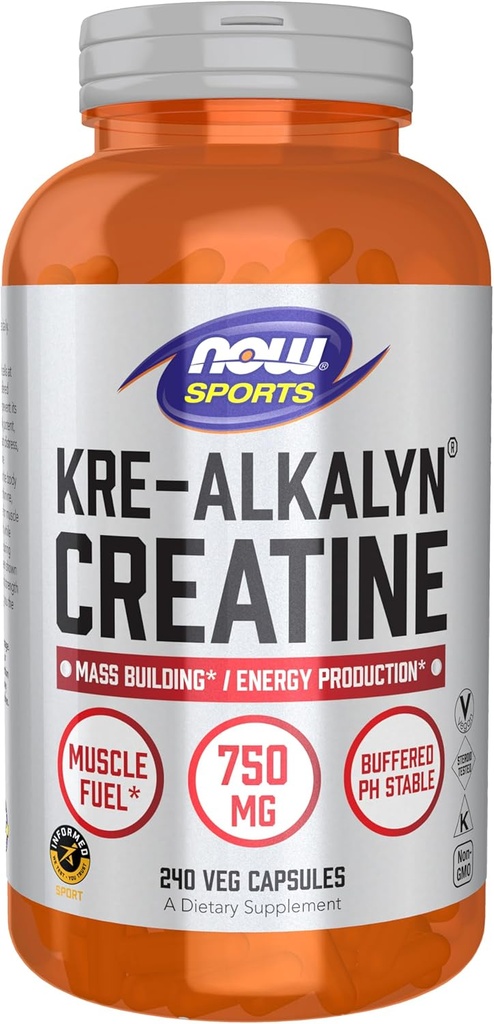 AHORA Foods Sports Nutrition, Kre-Alkalyn Creatine 750 mg, Mass Building*/Energy Production*, 240 Veg Capsules