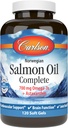 Carlson - Aceite de Salmón Completa, 700 mg Omega-3s + Astaxanthin, Cardiovascular Support, Función cerebral " Salud Conjunta, 120 geles suaves