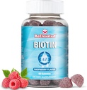 Biotina Gummies - Peluquería y uñas Crecimiento de fuerza Vitaminas Suplementos para la salud y la belleza de las mujeres - 10000 MCG Skin Chewable Suplemento - Raspberry Flavor - (60 Conde Bottle)