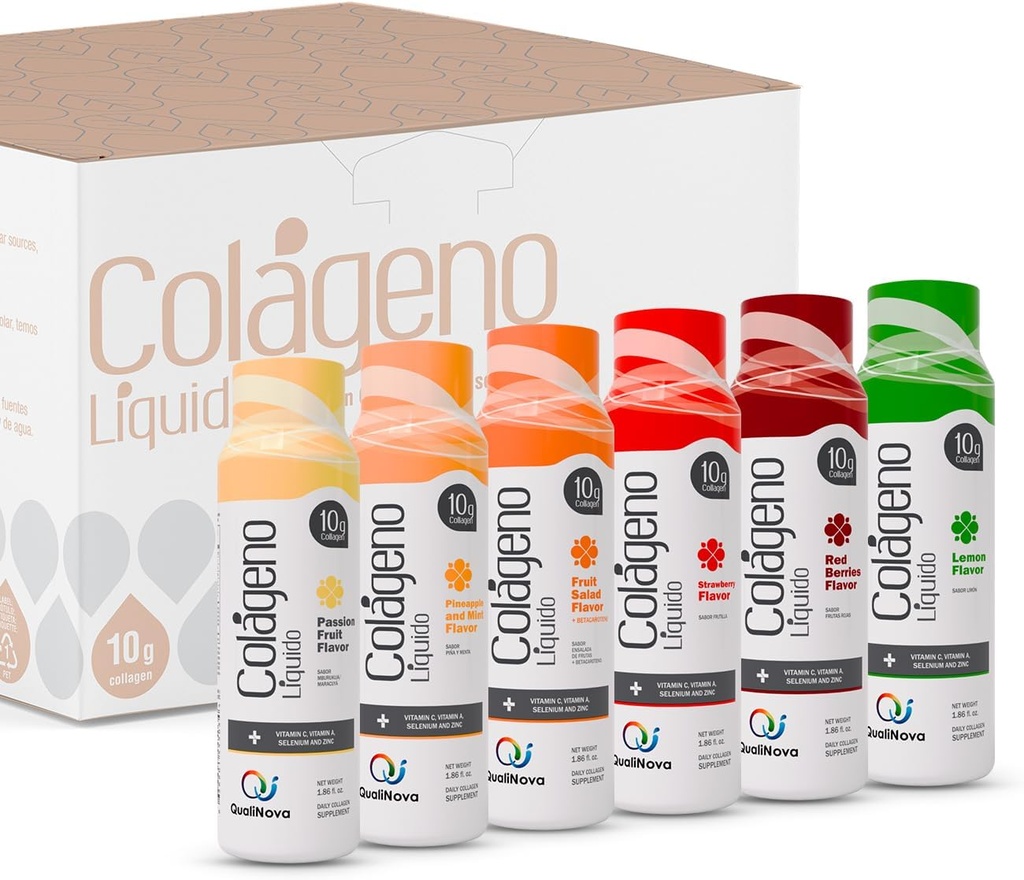 Collagen líquido hidrolizado para hombres y mujeres (30 Pack) –3X Absorción más rápida, 10g bebida de colágeno para el envejecimiento, crecimiento del cabello " soporte conjunto- zapatos individuales- 6 sabores tropicales