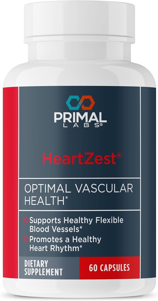 Primal Labs HeartZest - para la salud cardíaca - Vitamina D3 & K2 Fórmula - 60 cápsulas