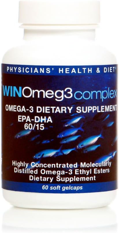 WINOmeg3complex 60/15 EPA - DHA Pharmaceutical-Grade Omega 3 (60 Count/30 Servings) 1080mg EPA