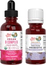 MaryRuth Organics Stress & Cognition Probiotic (Chocolate) for Women & B Complex Drops ← USDA Organic, Clean Label Project Verified® ← Vitaminas para la Relajación, Metabolismo, " Health TEN Vegan, Gluten
