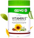Planta de OZiva 100% Vitamina Natural E + Aloe Vera + Aceite de Argán para la piel de glaseado &amp; Pelo más fuerte, 30 cápsulas de veg, no GMO