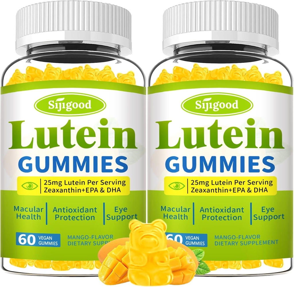 Lutein y Zeaxanthin Suplementos Gummies with Astaxanthin & Bilberry Extract - Vitaminas Ojo con Omega-3, Vitaminas A, C, E, D3 &amp; Zinc for Vision Health - Sugar Free, Mango Flavor, 120 Conde