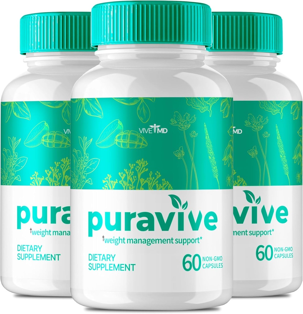 Vive MD Puravive Premium Weight Loss Capsules Reseñas - Original Fórmula - Pérdida de peso Puravive Capsules Original, Píldoras de pérdida de peso Puravive, Método de arroz exótico Puravive (3 Pack)