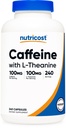 Nutricost Caffeine con L-Theanine, 100 mg de Cada, 240 cápsulas, 240 Serviciones - No GMO y Gluten Gratis