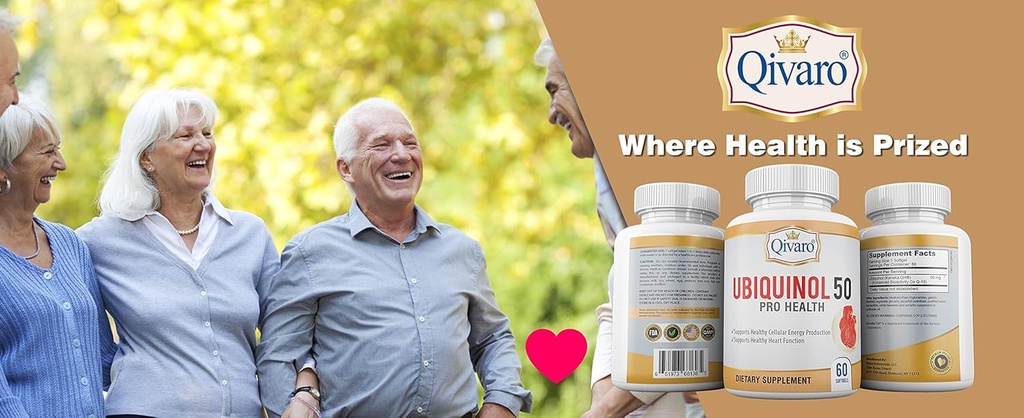 QIH23: Ubiquinol 50 Pro Health COQ10 (60 cápsulas) - Suplemento Ubiquinol con forma activa de Coenzima Q10 - Potencial antioxidante para la producción de energía celular, salud general y bienestar