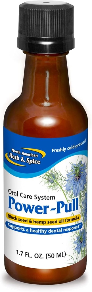 North American Herb & Spice Power-Pull - 1.7 fl oz - Oral Care System with Black Seed & Hemp Seed Oil - Supports Gum & Teeth Health - Non-GMO - 48 Servings